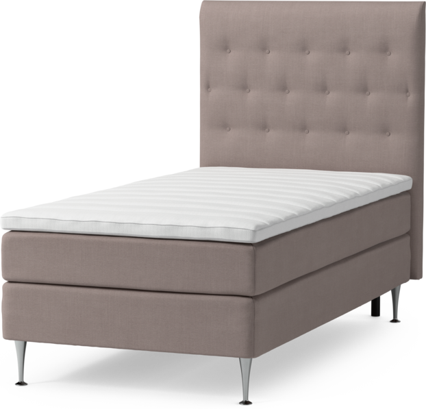 Roma Family - Kontinentalsäng, enkelsäng med bäddmadrass och sänggavel pikerad, B 105-140