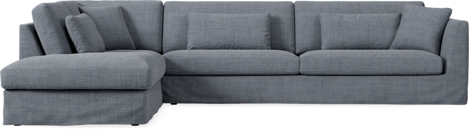 Willow - 4-sits soffa med divan vänster, med kappa - Blå