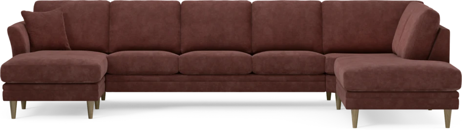 Eden - 3-sits soffa med schäslong vänster och divan höger - Röd