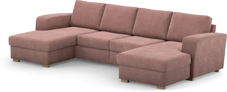 Friday - 2-sits soffa med två schäslonger - Rosa