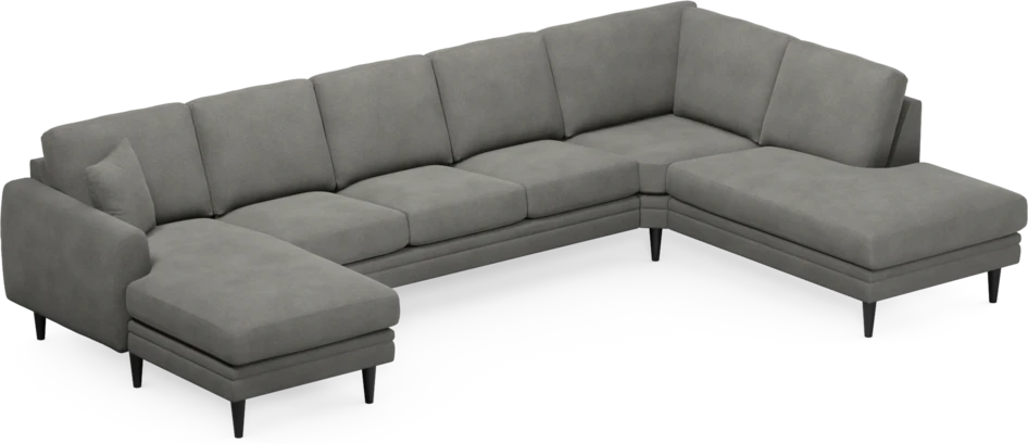 Eden - 3-sits soffa med schäslong vänster och divan höger - Grå