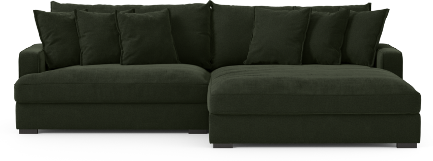 Rossi - 2-sits soffa med schäslong XL höger - Grön