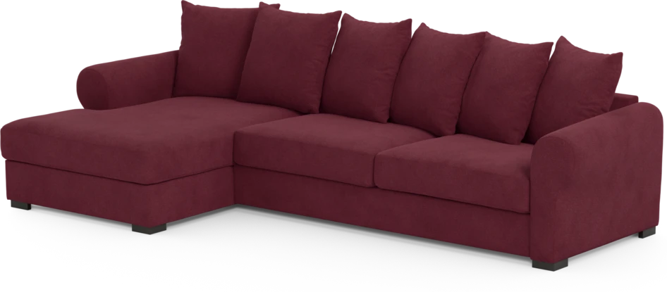 Town - 3-sits soffa med schäslong vänster - Röd