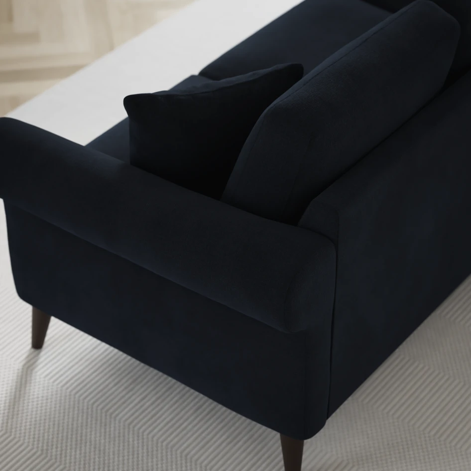 Eden - 3-sits soffa svängd - Blå