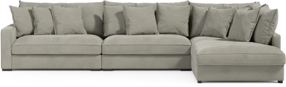 Rossi - 4-sits soffa med divan höger - Grå