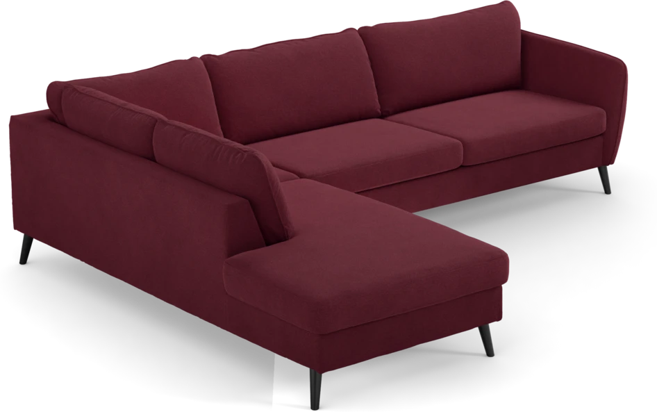 County - 2,5-sits soffa med divan vänster - Röd