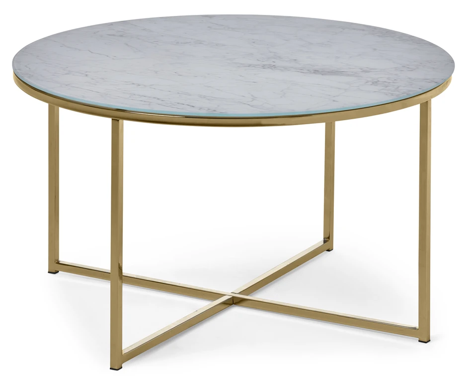Sabina - Soffbord, Ø 80 cm - Gul