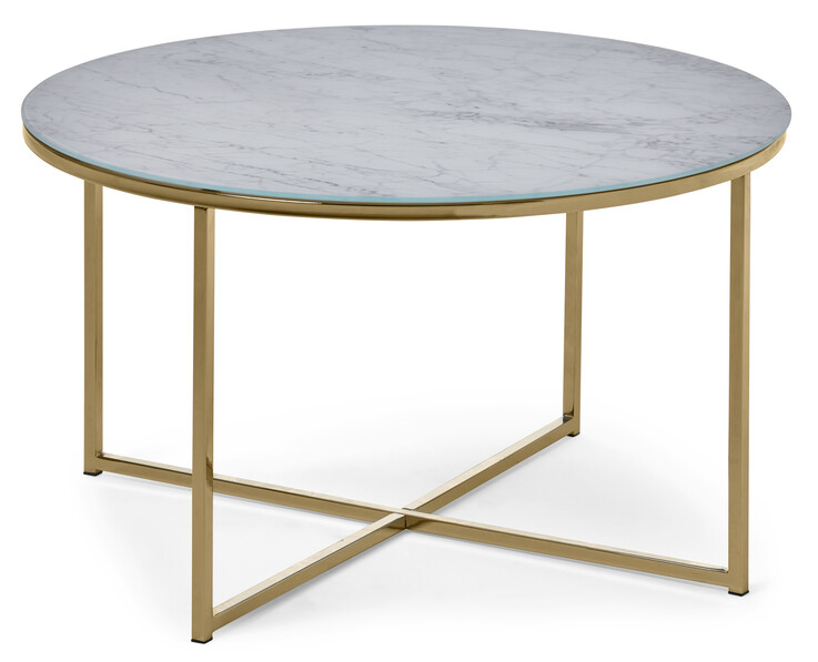 Sabina - Soffbord, Ø 80 cm - Gul