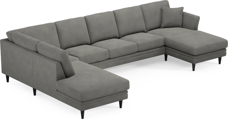 Eden - 3-sits soffa med divan vänster och schäslong höger - Grå