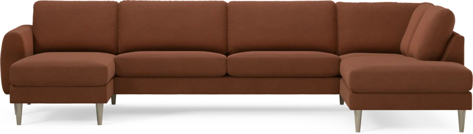 Bridge - 3-sits soffa med schäslong vänster och divan höger - Orange