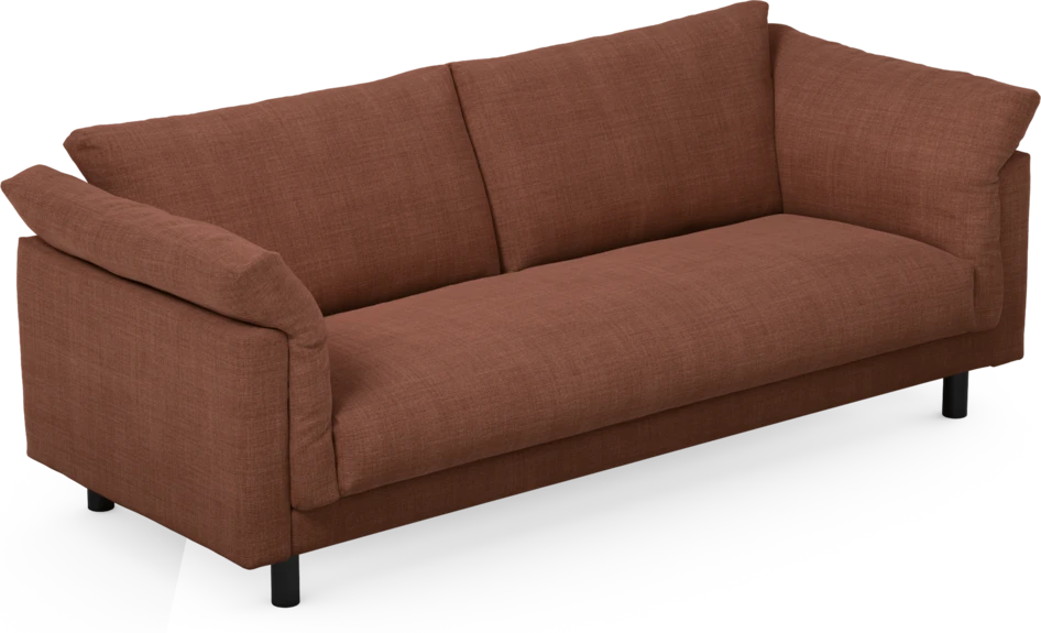 Cherrie - 3-sits soffa, hel dyna, fast klädsel - Orange