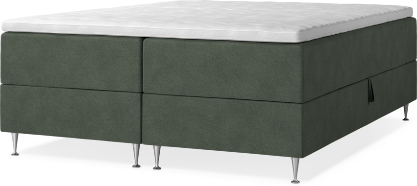 New York - Förvaringssäng, dubbelsäng med bäddmadrass, sängben och sängben - Grön