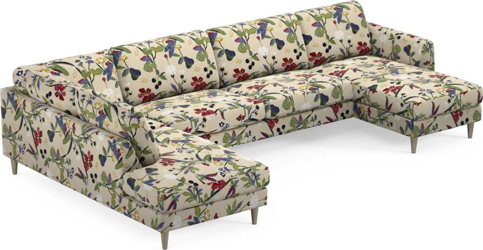 Bridge - 3-sits soffa med divan vänster och schäslong höger - Flerfärgad