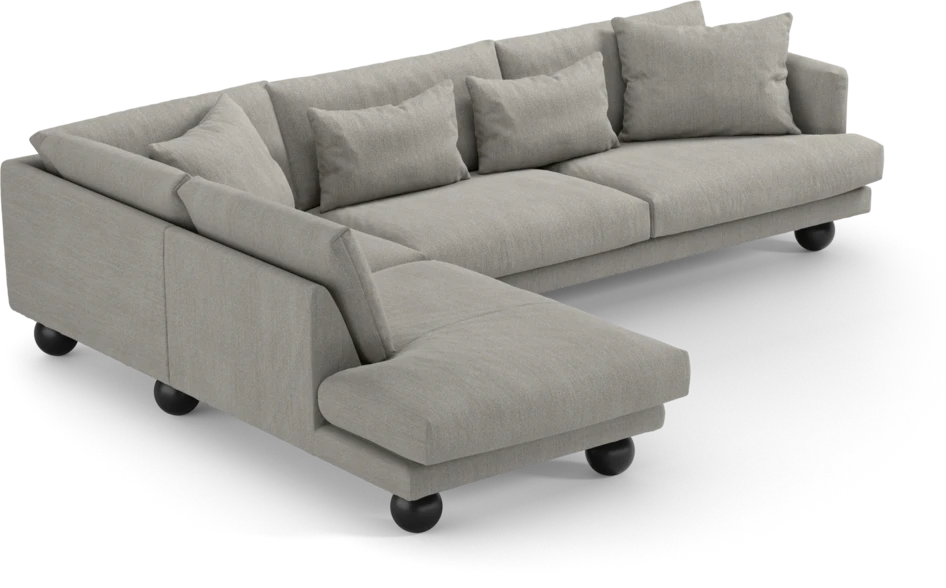 Harper - 3-sits soffa med divan vänster - Grå