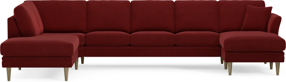 Eden - 3-sits soffa med divan vänster och schäslong höger - Röd