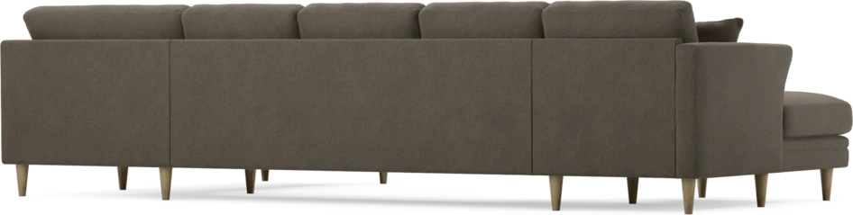 Eden - 3-sits soffa med schäslong vänster och divan höger - Brun