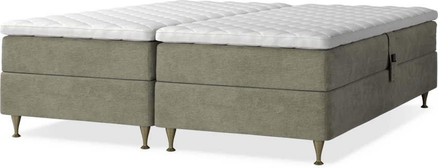 Delux Sense - Ställbar säng, dubbelsäng med bäddmadrass - Beige