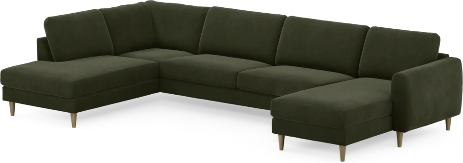 Bridge - 3-sits soffa med divan vänster och schäslong höger - Grön