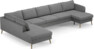 County - 4-sits soffa med divan vänster och schäslong höger - Grå