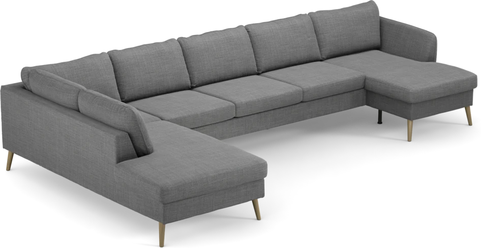 County - 4-sits soffa med divan vänster och schäslong höger - Grå