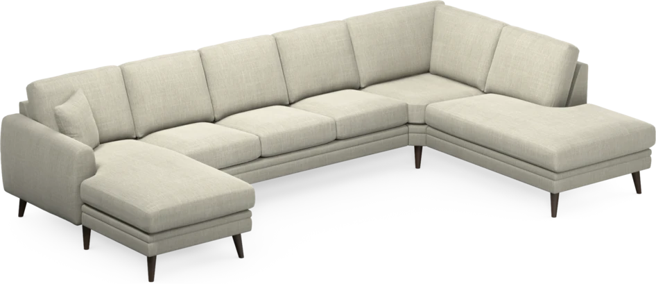 Eden - 3-sits soffa med schäslong vänster och divan höger - Beige