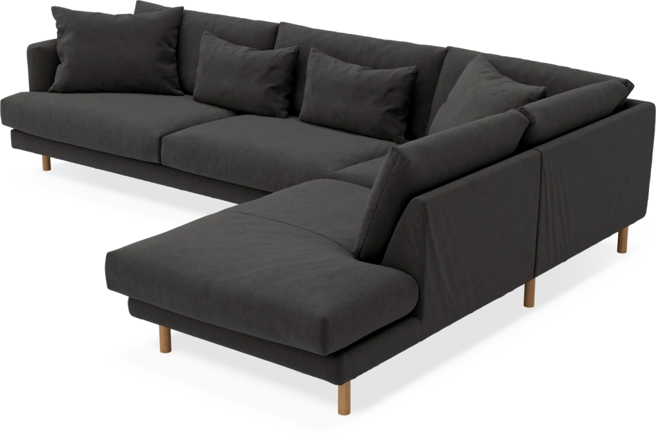 Harper - 3-sits soffa med divan höger - Grå