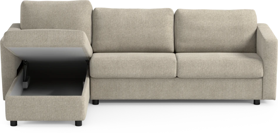 Lindö - Bäddsoffa 2,5-sits med schäslong, vändbar - Beige