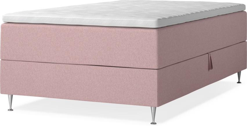 New York - Förvaringssäng, enkelsäng med bäddmadrass - Rosa