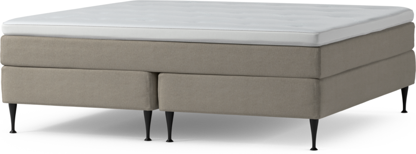 Delux Sense - Kontinentalsäng, dubbelsäng med bäddmadrass och sängben - Beige