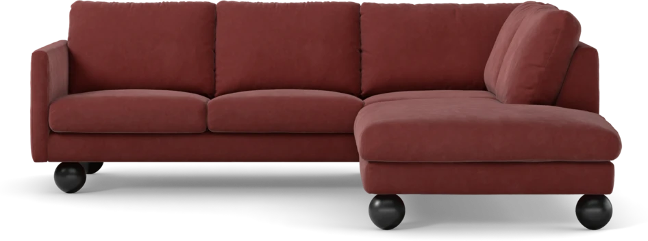 Madison - 2-sits soffa med divan höger - Rosa