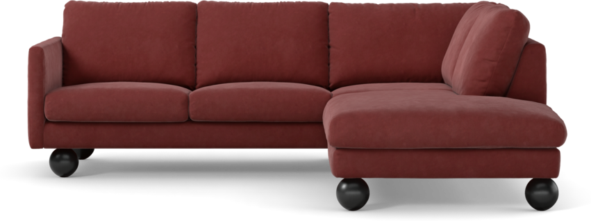 Madison Lux - 2-sits soffa med divan höger - Rosa