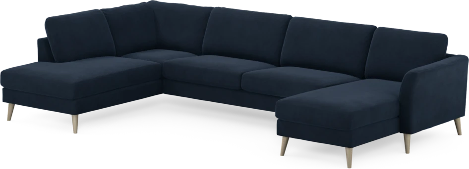 Bridge - 3-sits soffa med divan vänster och schäslong höger - Blå