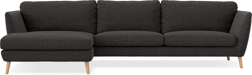 Madison - 3-sits soffa med schäslong vänster - Svart