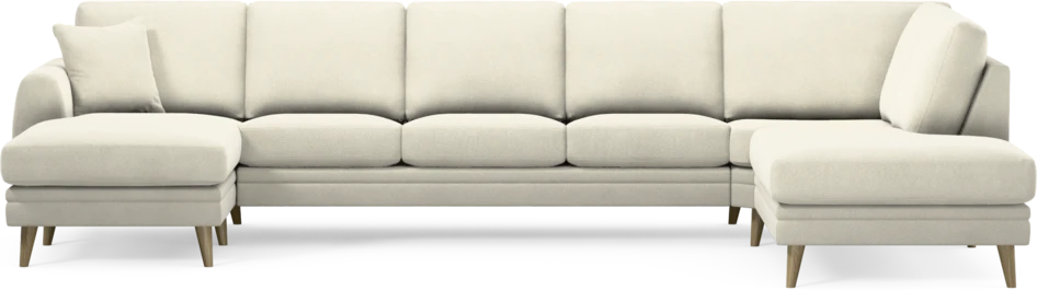 Eden - 3-sits soffa med schäslong vänster och divan höger - Vit