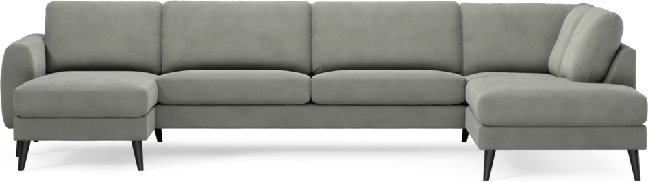 Bridge - 3-sits soffa med schäslong vänster och divan höger - Grå