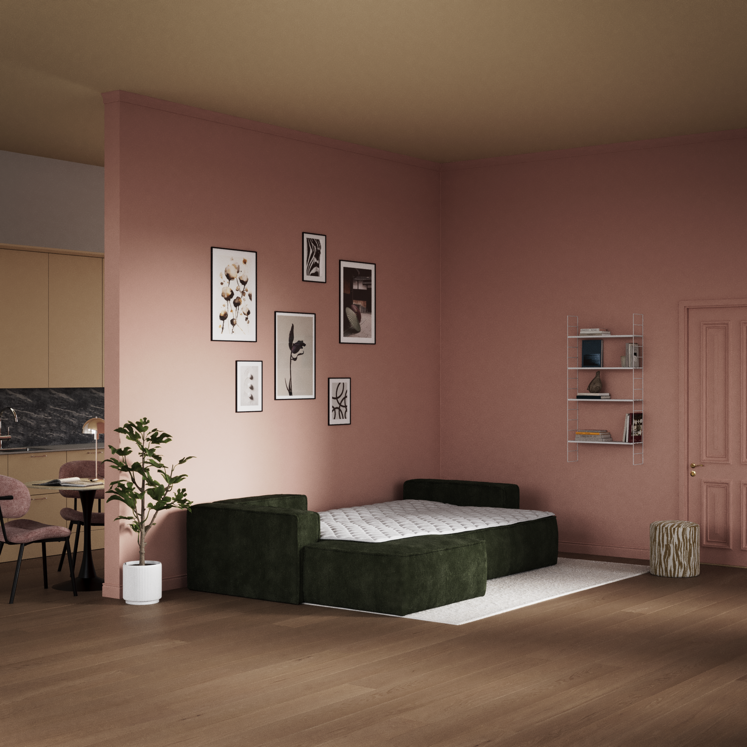 Ide - Bäddsoffa 3-sits med schäslong vänster - inspiration