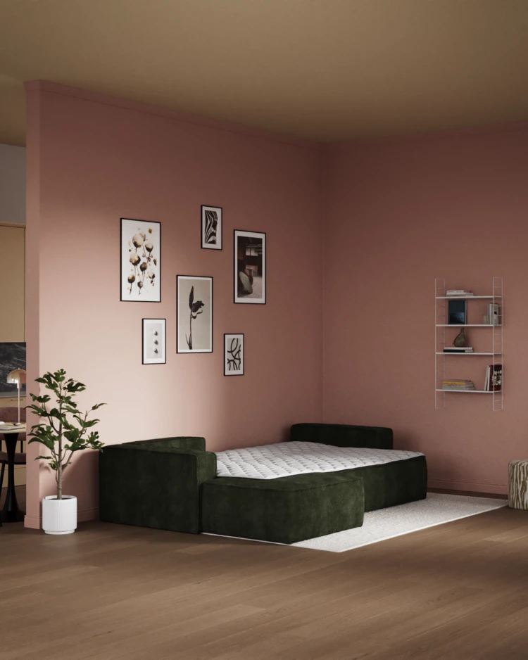 Ide - Bäddsoffa 3-sits med schäslong vänster - inspiration