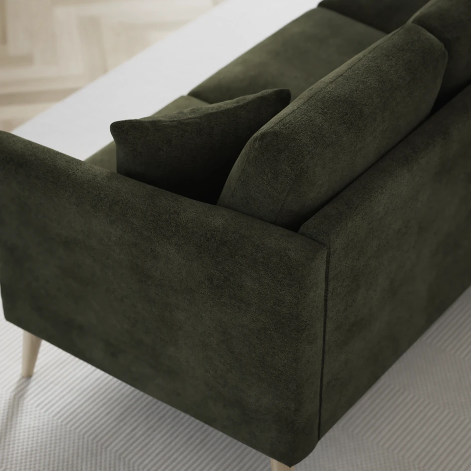 Eden - 3-sits soffa med schäslong vänster och divan höger - Grön