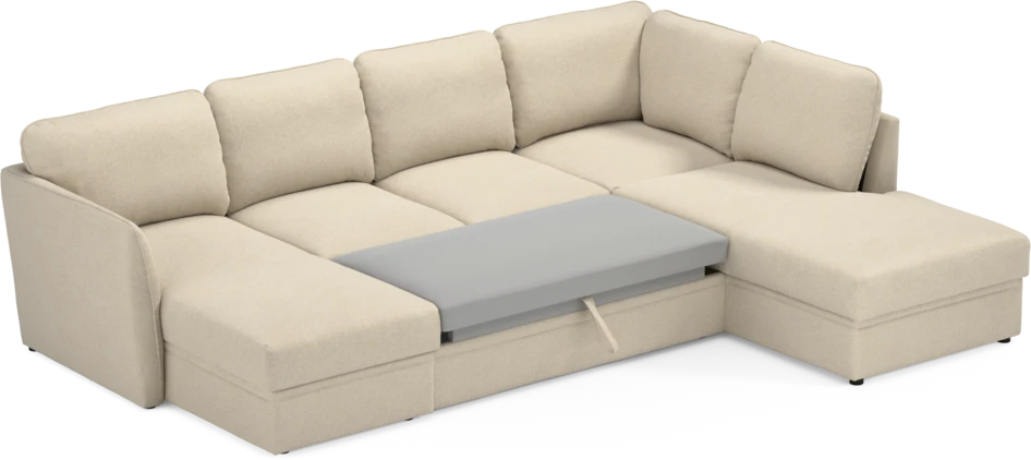 Öland - Bäddsoffa med schäslong vänster och divan höger - Beige