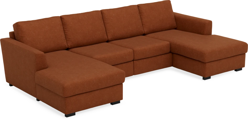 Friday - 2-sits soffa med två schäslonger - Orange