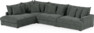 Rossi - 4-sits soffa med divan vänster - Grå