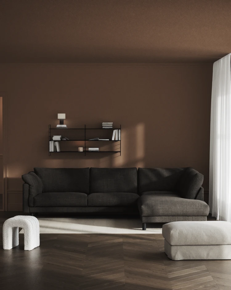 Cherrie - 3-sits soffa med divan höger, fast klädsel - inspiration