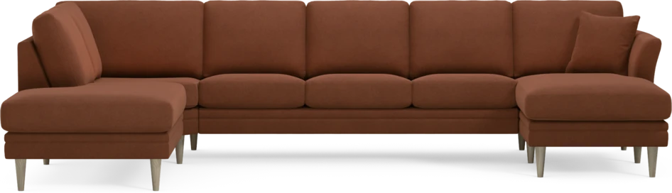 Eden - 3-sits soffa med divan vänster och schäslong höger - Orange