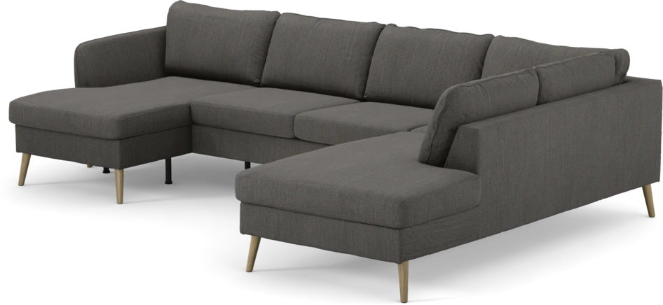 County - 3-sits soffa med schäslong vänster och divan höger - Brun