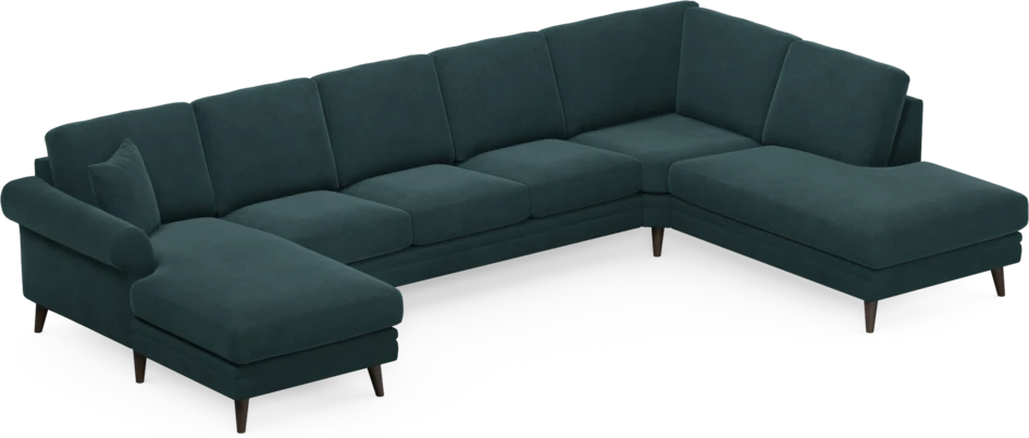 Eden - 3-sits soffa med schäslong vänster och divan höger - Blå