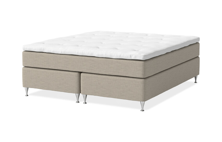 Sleep Delux - Kontinentalsäng, dubbelsäng med bäddmadrass Sleep Delux vit - Beige