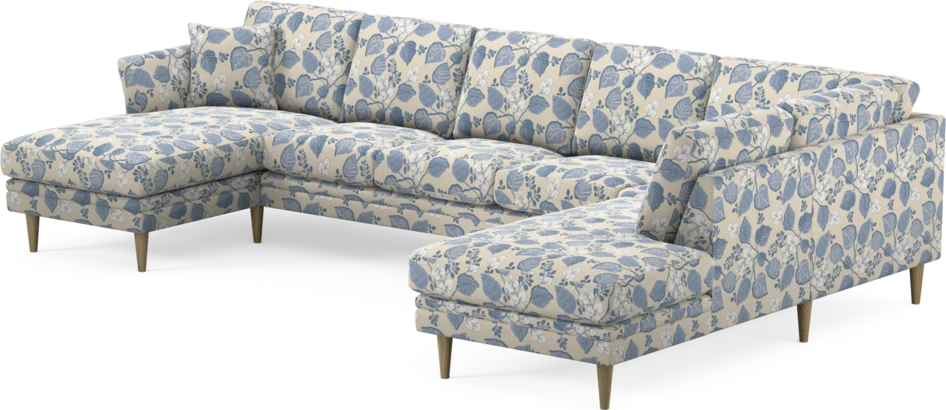 Eden - 3-sits soffa med schäslong vänster och divan höger - Flerfärgad