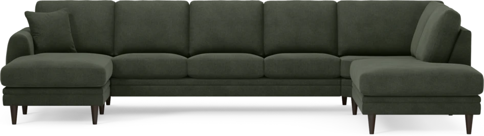 Eden - 3-sits soffa med schäslong vänster och divan höger - Grön