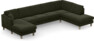 Eden - 3-sits soffa med schäslong vänster och divan höger - Grön