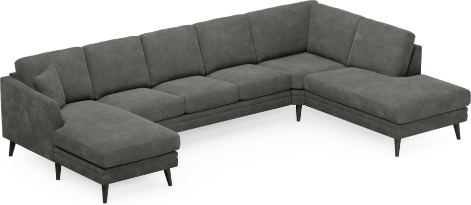 Eden - 3-sits soffa med schäslong vänster och divan höger - Grå